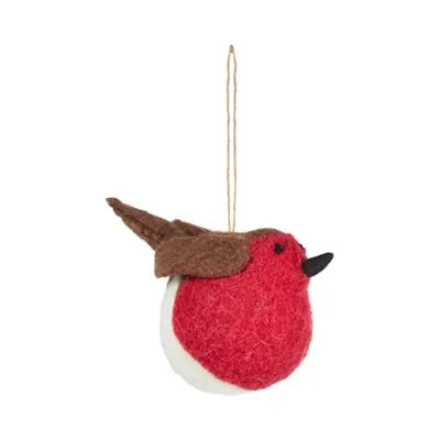 Wool robin Christmas tree decoration