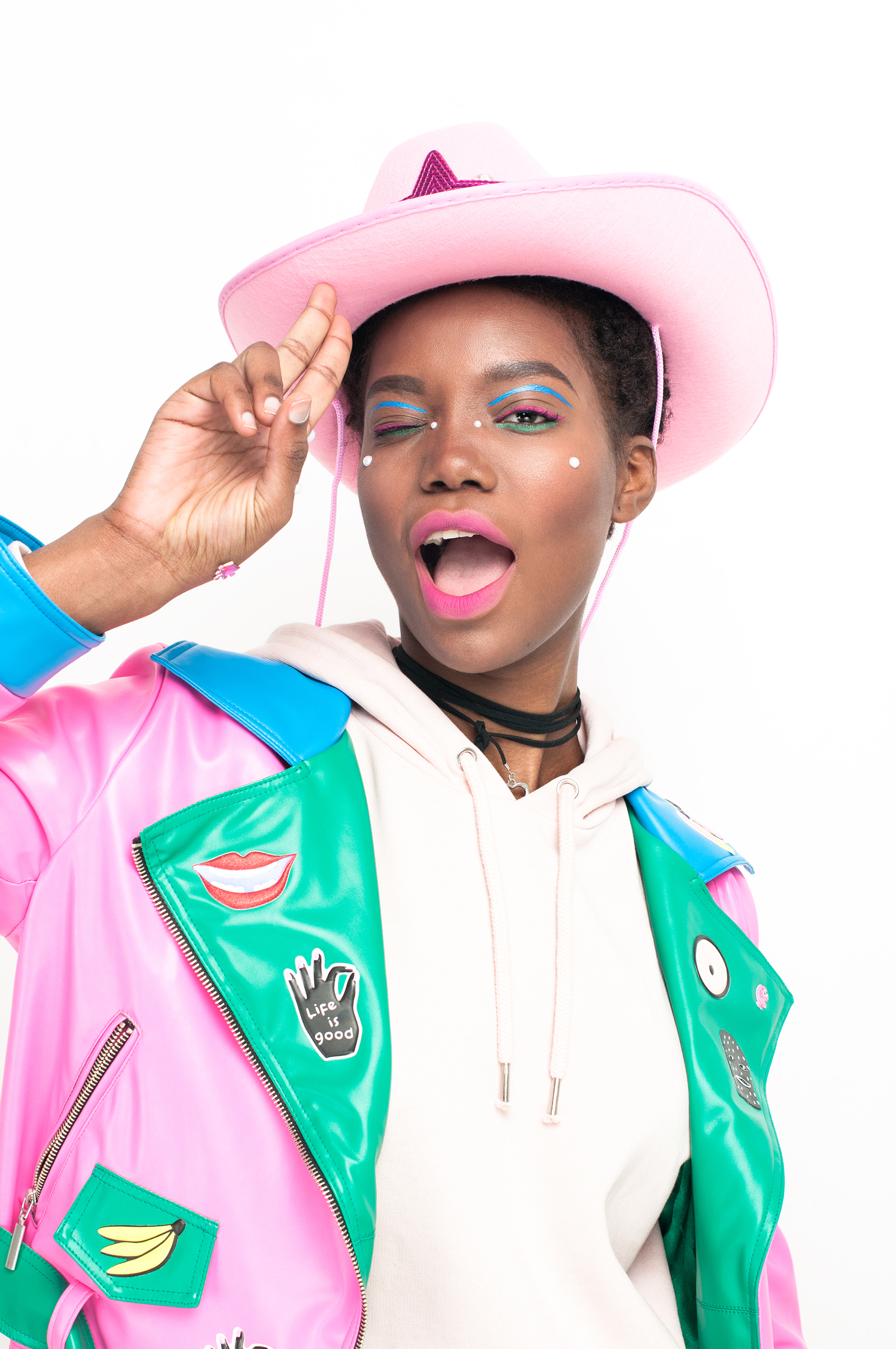 Jacket: #LenaGolova Hoody: Monki Choker: Diva Hat: #LenaGolova
