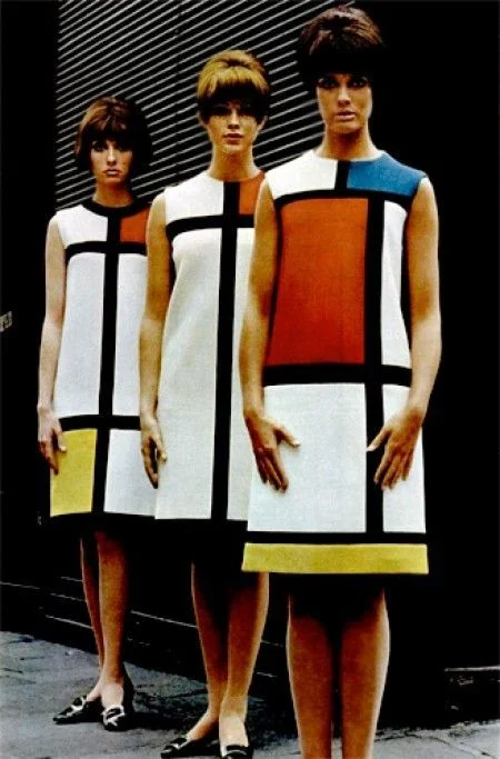 Knowing the flat planes of the 1960s canvases achieved by contemporary artists in the lineage of Mondrian, Saint Laurent made the historical case for the artistic sensibility of his time. 