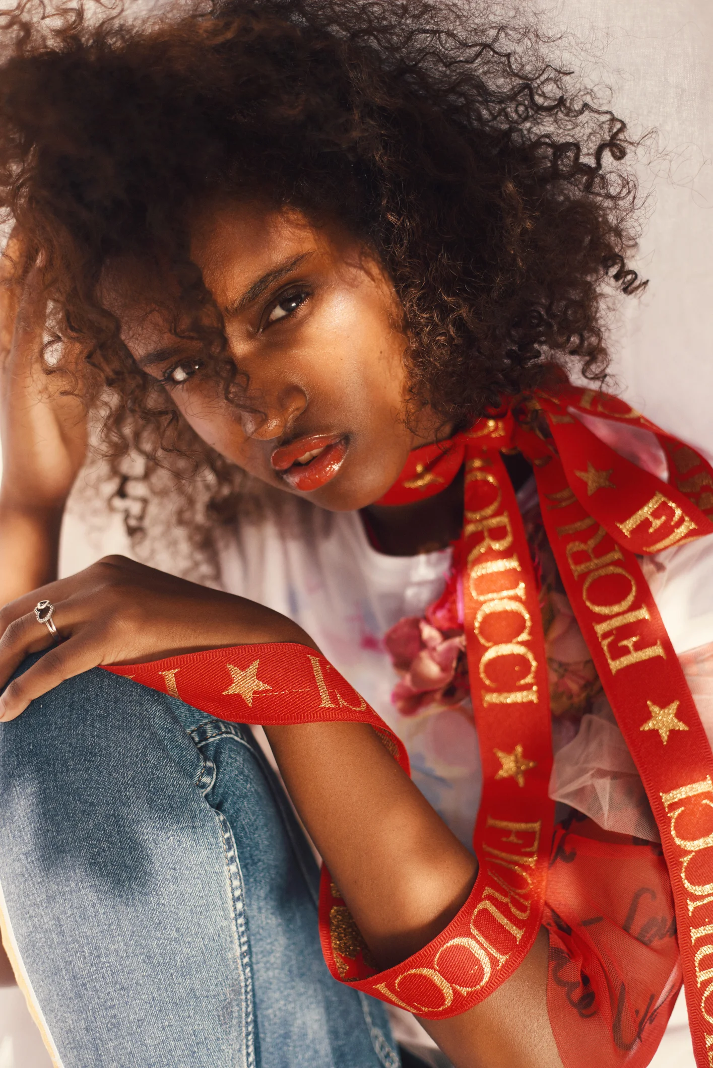 Choker – FiorucciMesh Top – Sophie Cull CandyT shirt - Sophie Cull Candy Jeans – Topshop Ring - Models own