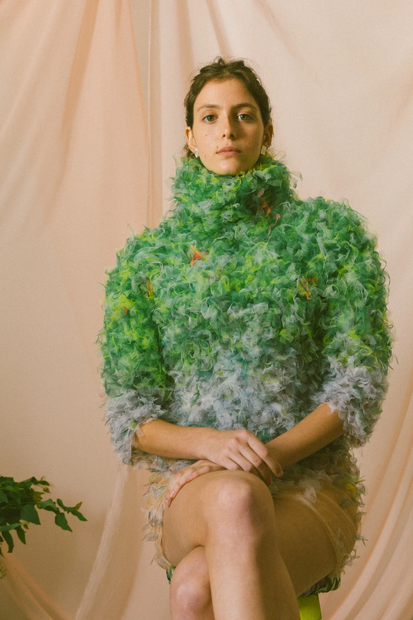 Dress by Maya Hochstadter for Shenkar @ mayahoch | Earrings by Something @ somethingbyronasegev