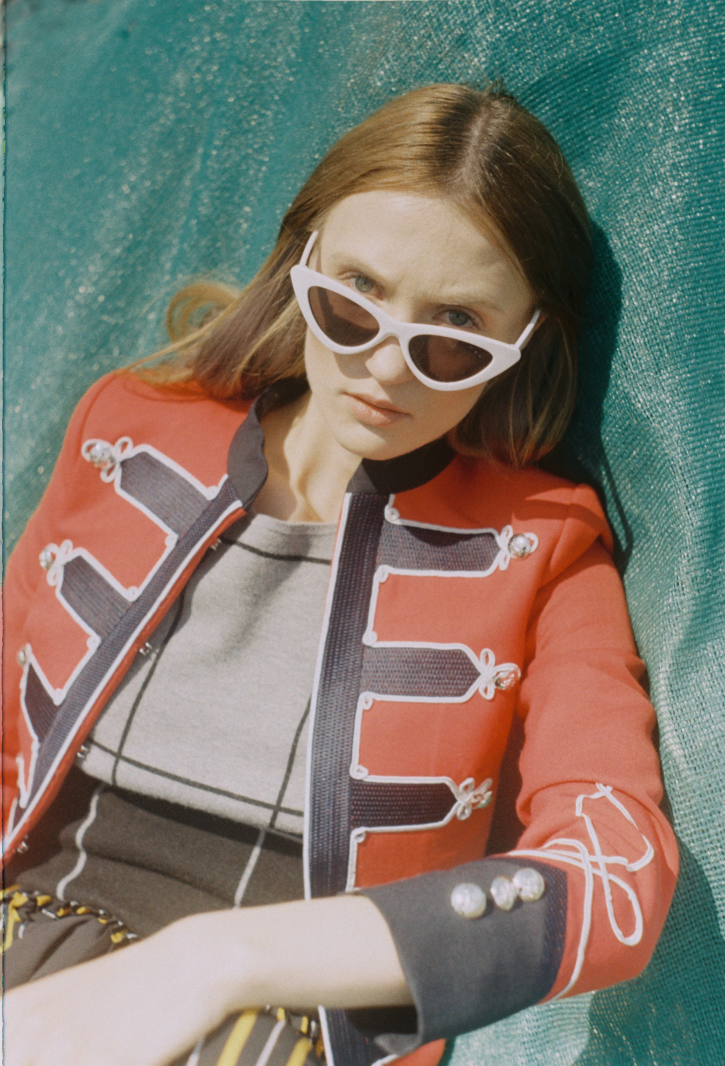 ACC/Sunglasses: Stylist’s Own Jacket: The Extreme Collection Top: Banana Republic Trousers: Vintage