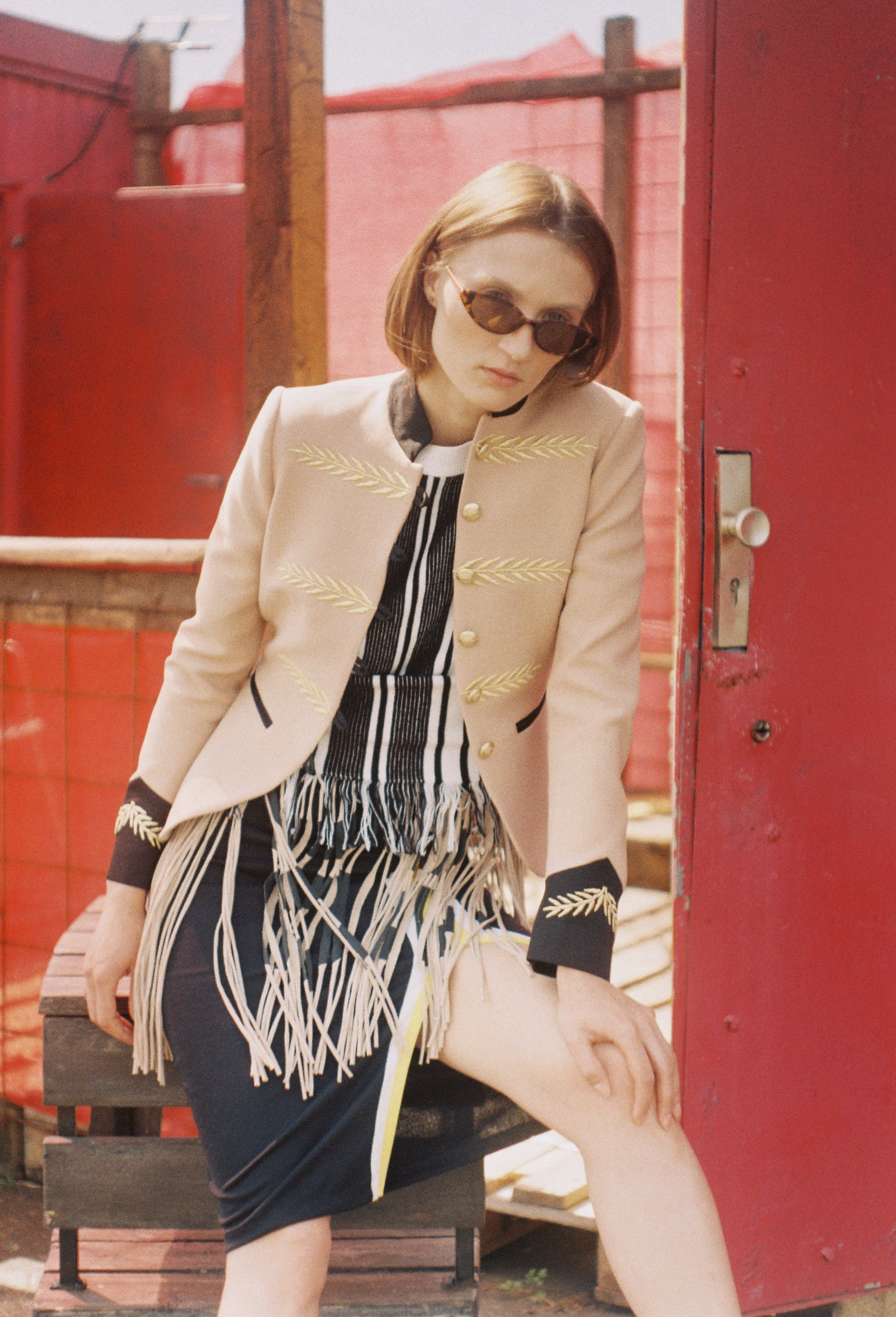 ACC/Sunglasses: Stylist’s Own Jacket: The Extreme Collection Top&Skirt: Pull&Bear Concious Knitwear: Vintage Skirt: Fashion Union