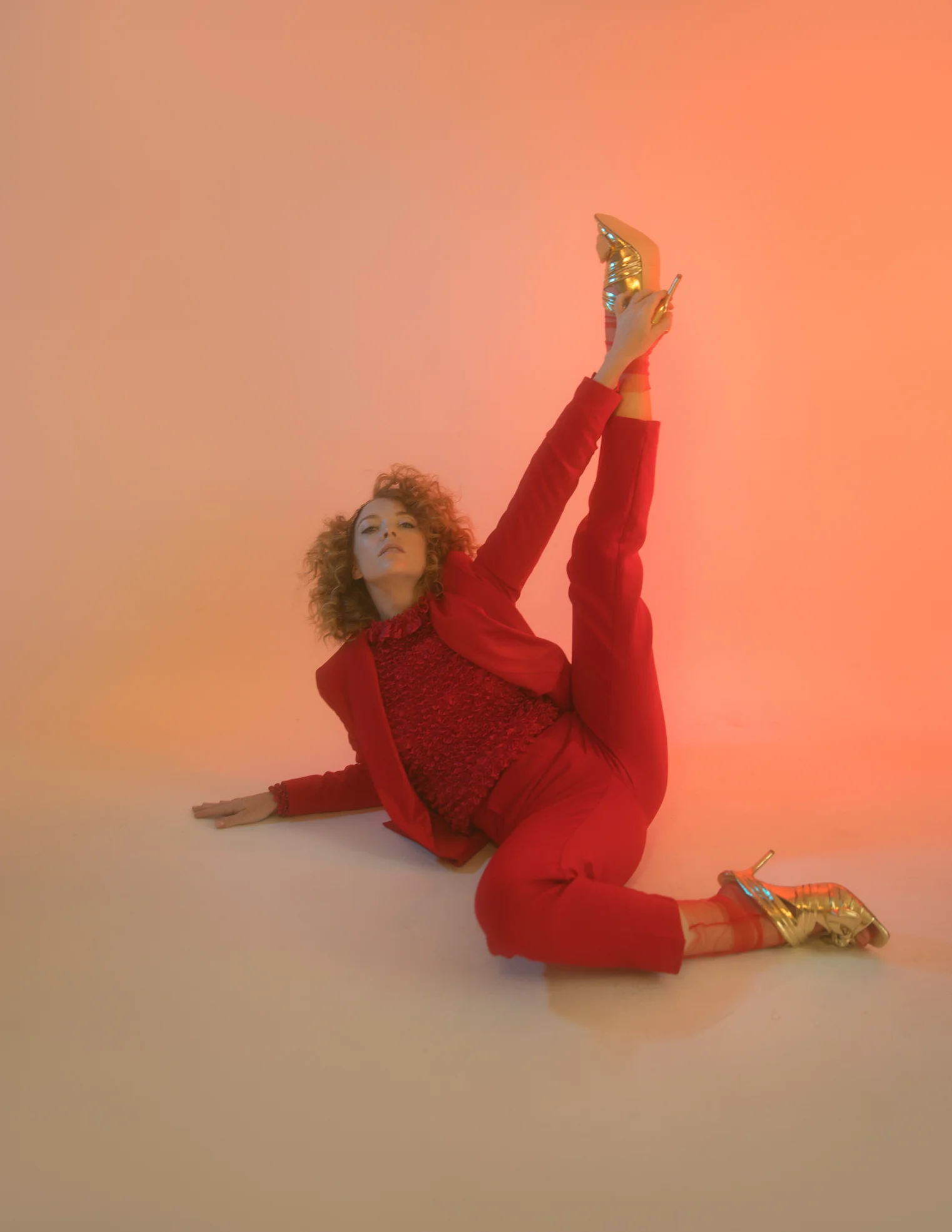 Red suit: Mango | Red shirt: Rachel Parcell | Socks: Romwe | Shoes: Zara