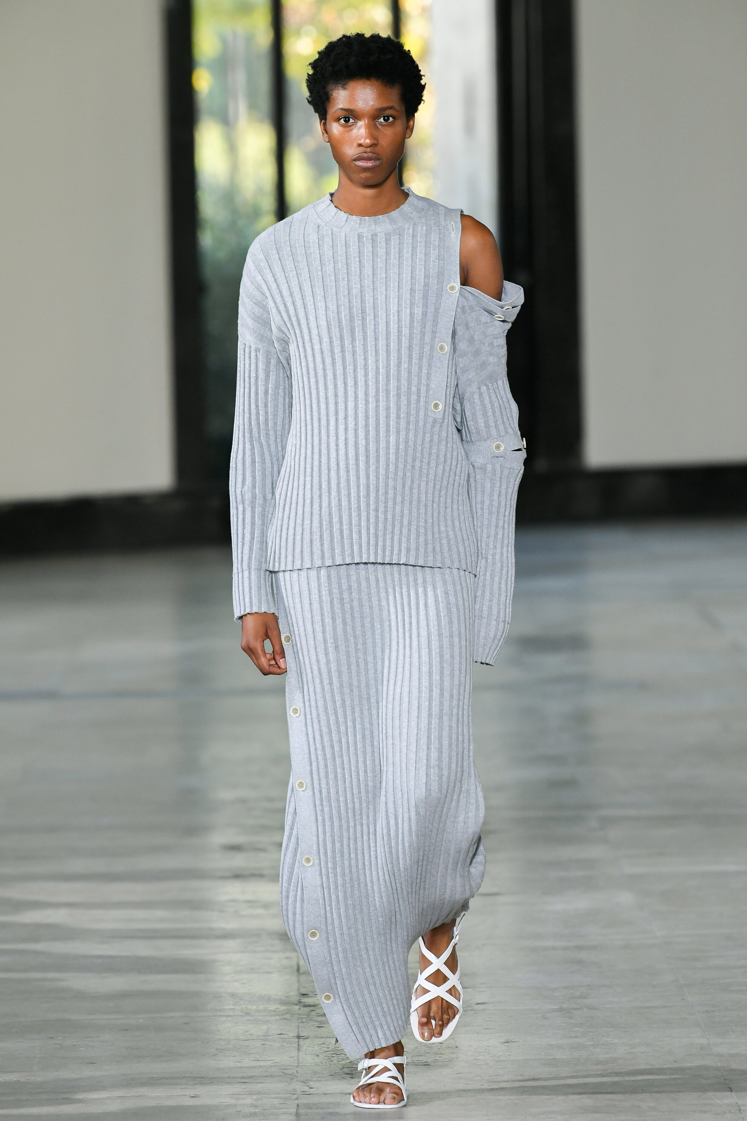  Model wears an outfit , as part of the women ready-to-wear summer 2020, women fashion week, Milan, Ita, from the house of Dawei 