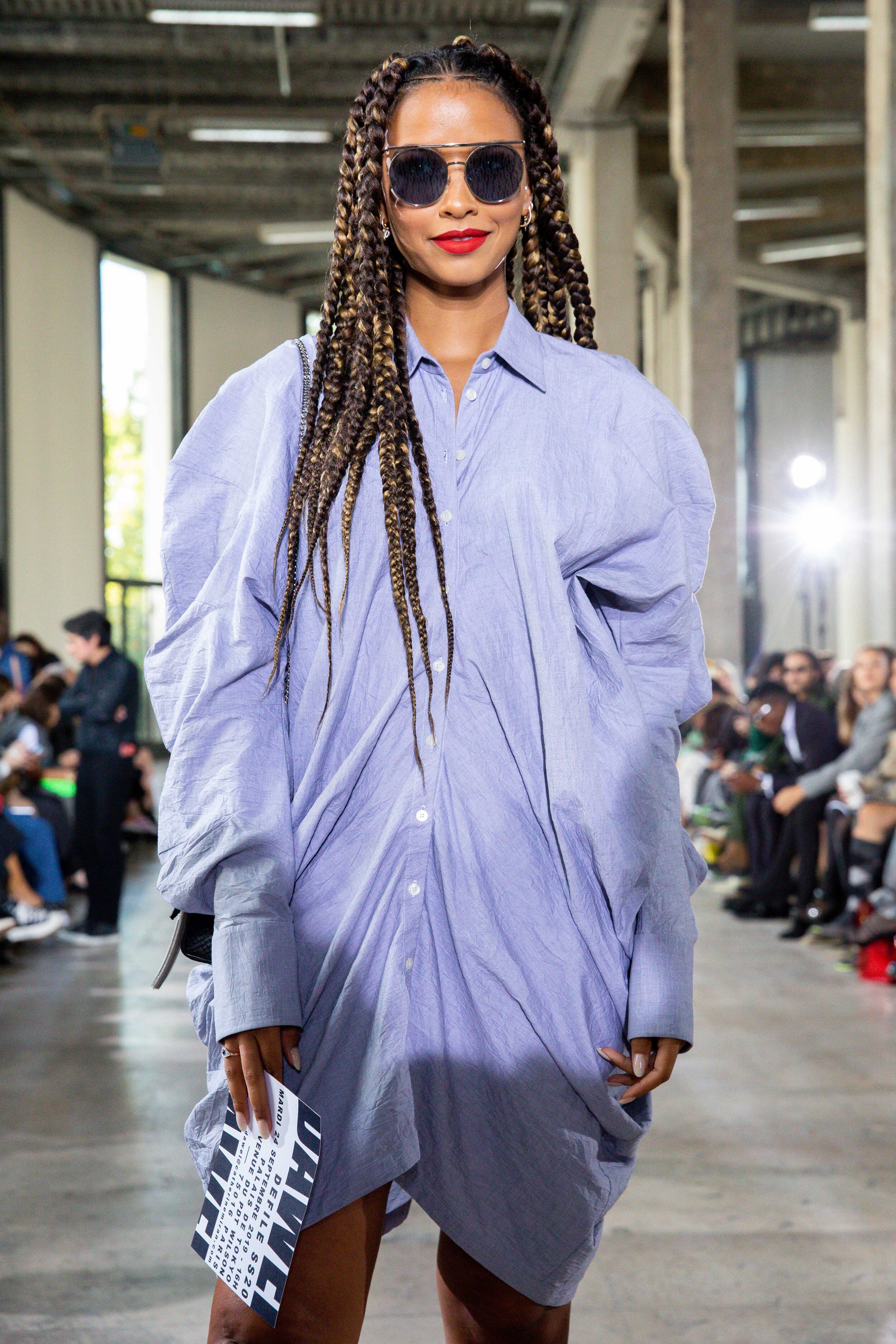  Model wears an outfit , as part of the women ready-to-wear summer 2020, women fashion week, Paris, Fra, from the house of Dawei 