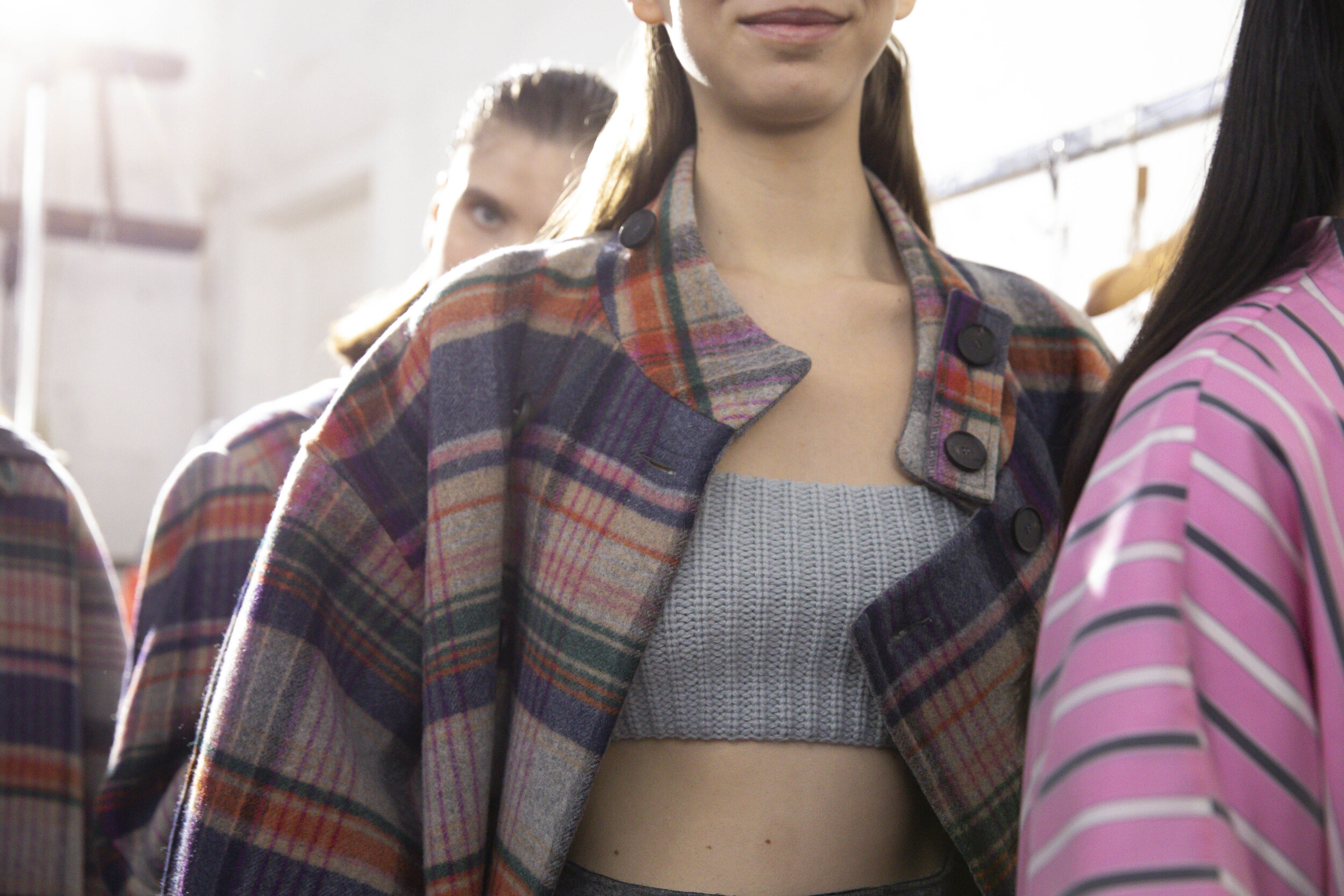  Model wears an outfit as part of the women ready-to-wear autumn winter 2020 2021, women fashion week, Paris, FRA, from the house of Dawei 