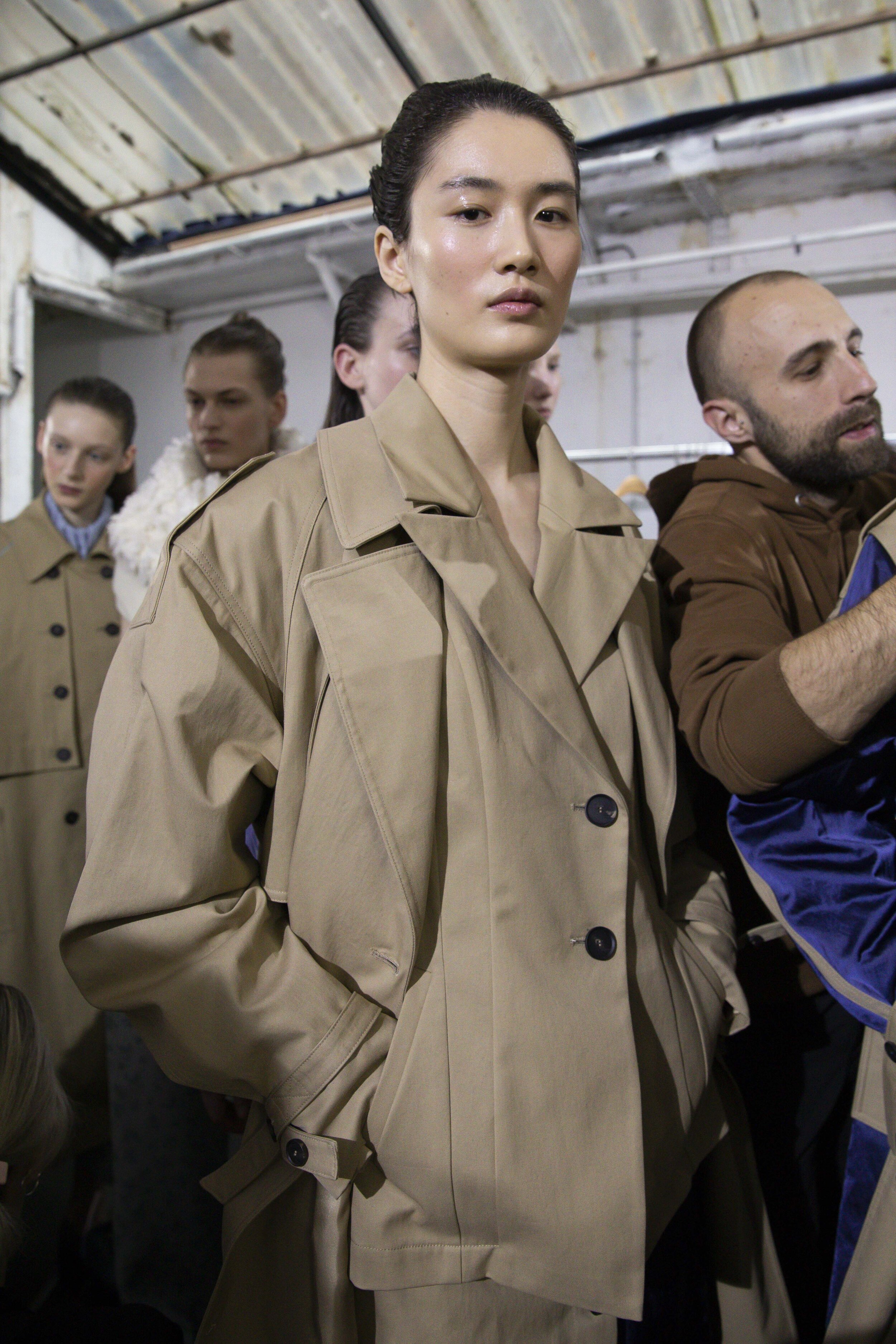  Model wears an outfit as part of the women ready-to-wear autumn winter 2020 2021, women fashion week, Paris, FRA, from the house of Dawei 