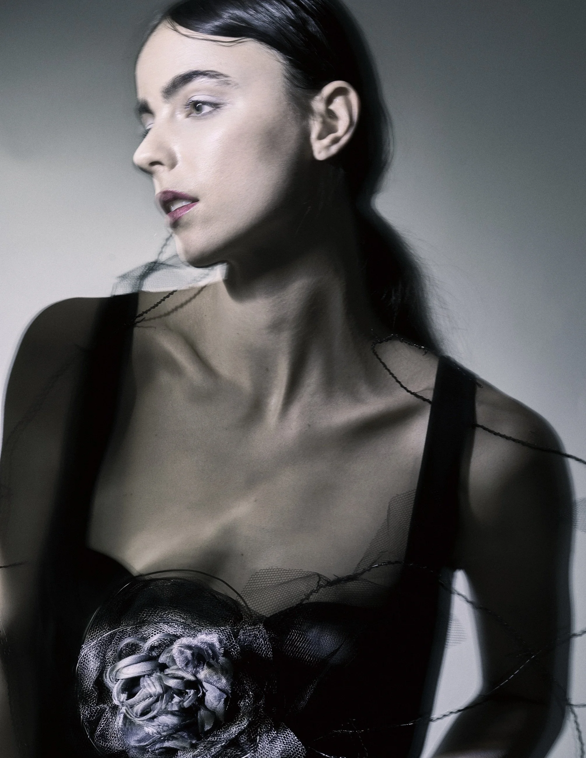 OPERA NOIR fashion editorial, monochrome beauty and theatrical portraiture, image 9