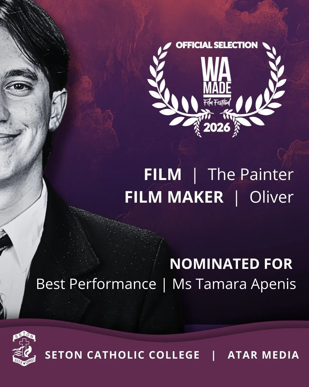 Film Fridays: Behind the Lens

Congratulations to Oliver, who continues to make his mark in student filmmaking.

Oliver has been selected for the @wamadefilmfestival  for the second year in a row, a fantastic achievement that reflects his consistency