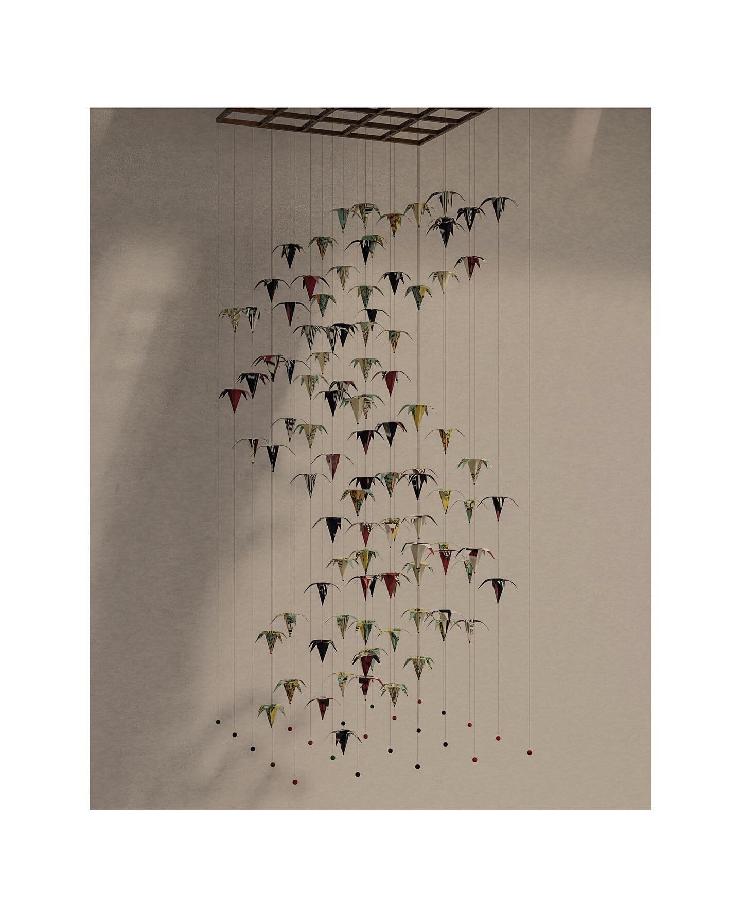 New tests for hanging origami sculptures using #blender3d
.
.
#blender #geonodes #visualscripting #3dmodeling #origamiart #origamiflowers #hangingart