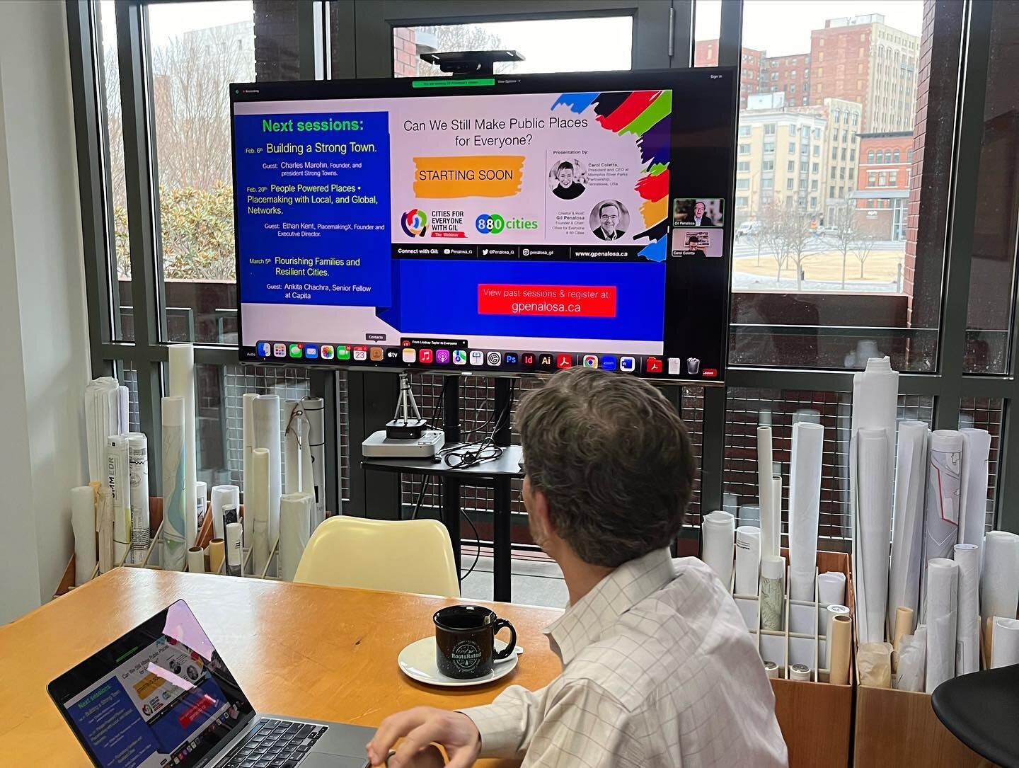 It was great to connect with @penalosa_gil today after launching registration yesterday for CIVIQ-February 22! If you don&rsquo;t know, Gil hosts a bi-weekly webinar, Cities for Everyone, and it is awesome. How exciting that Gil has Chattanooga liste