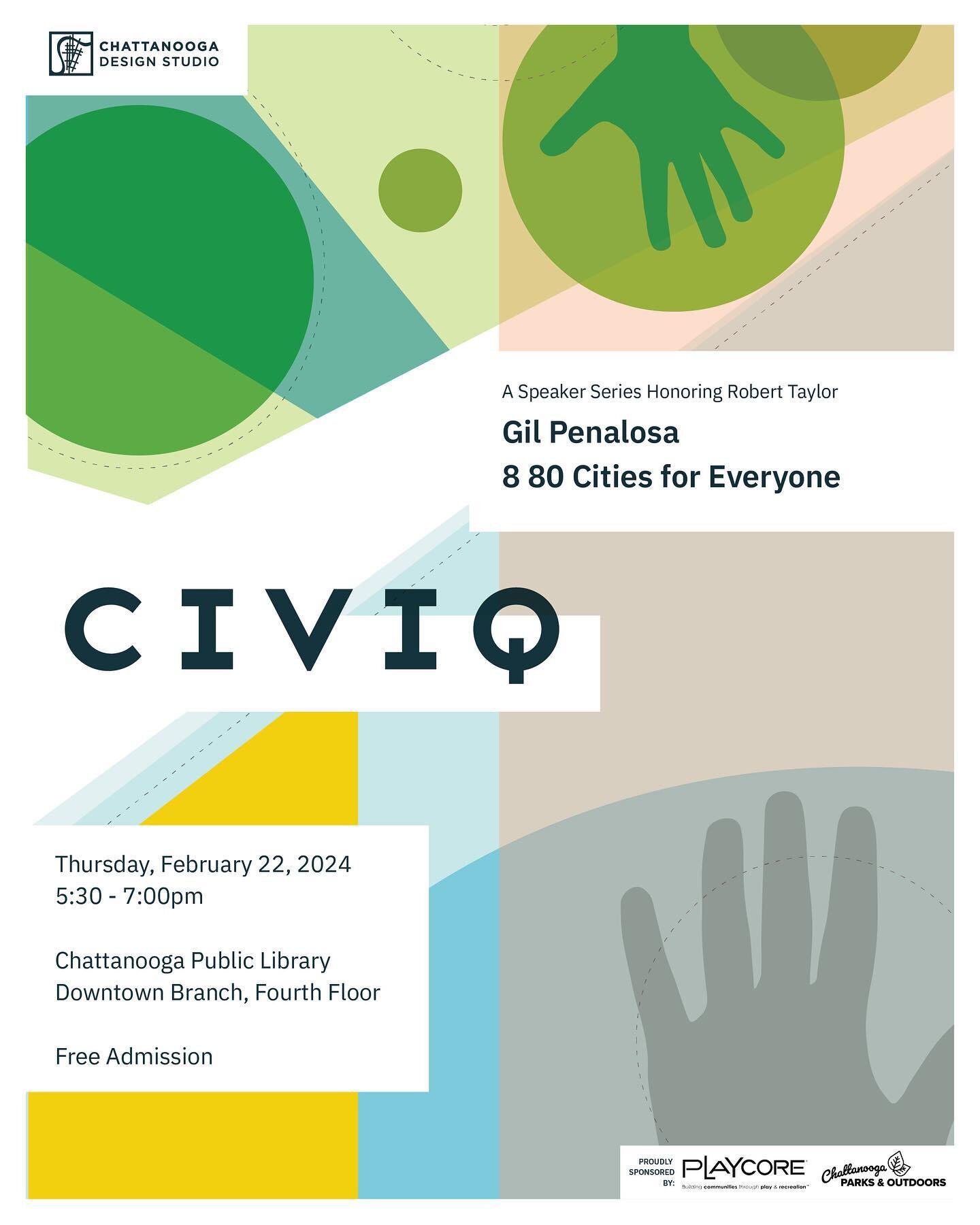 We love working with the team at @whiteboard.is to define and express CIVIQ. Each CIVIQ speaker is unique in their background and approach to Chattanooga, so the design elements for the event are too! 

We look forward to celebrating CIVIQ with our n