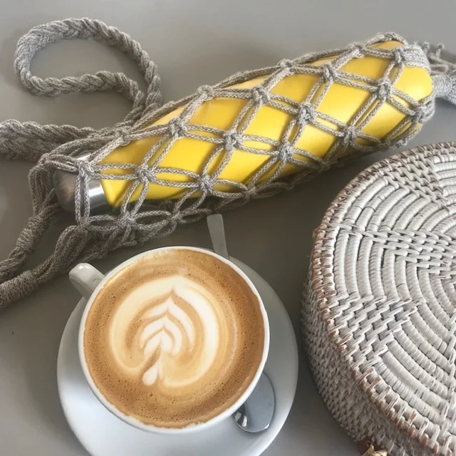 Macrame Water Bottle Bag Lifestyle