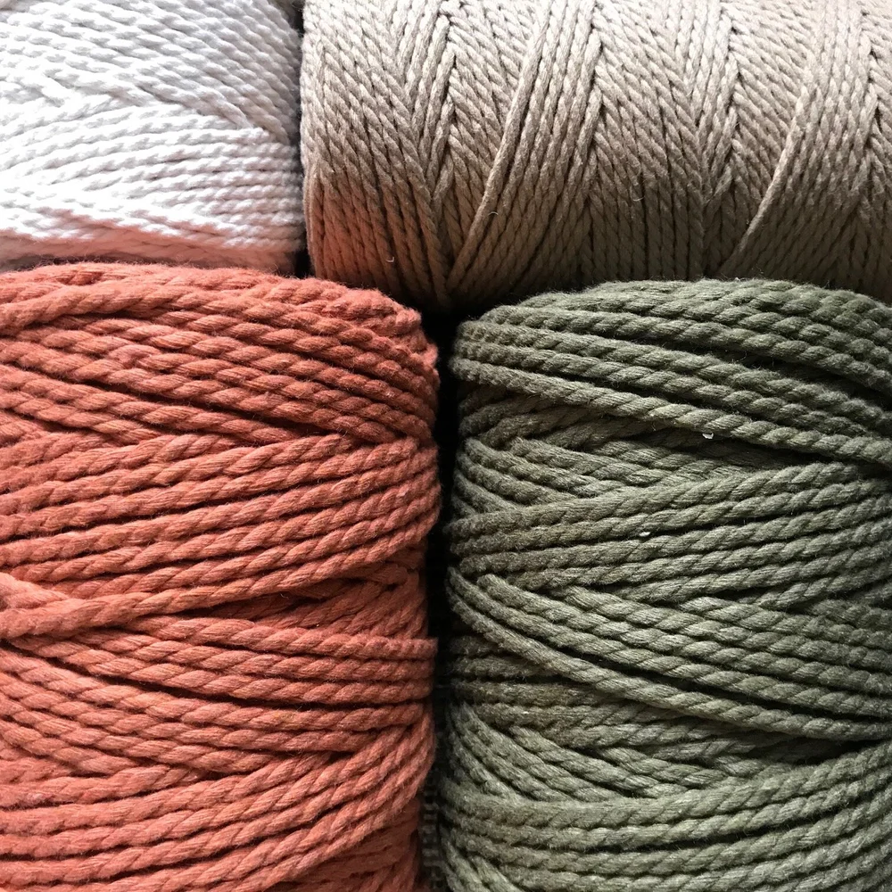 Cordon Macramé 3 Plis 3mm Iris 100m - Corde Coton Recyclé Pour Créations Et Décoration