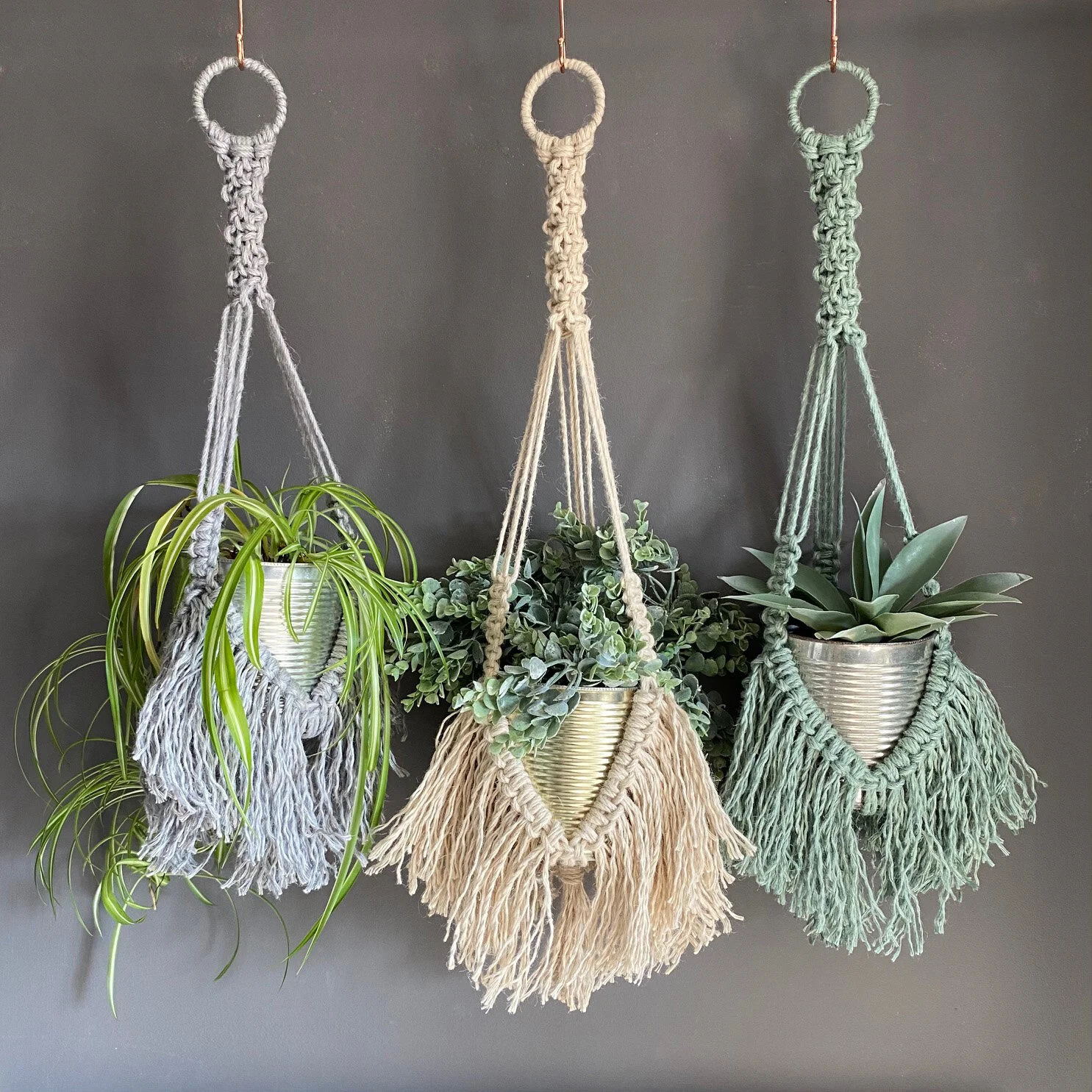 boho fringed jute plant hanger macramé kit