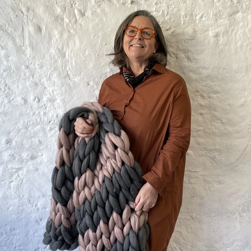 Pattern Material To Make Chunky Knit Blanket Free Beginner Red