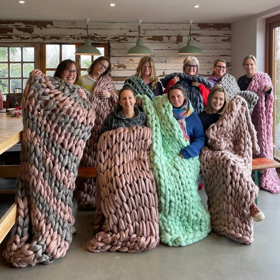 cocoon&me studio brighton arm knit blanket workshop — cocoon&me