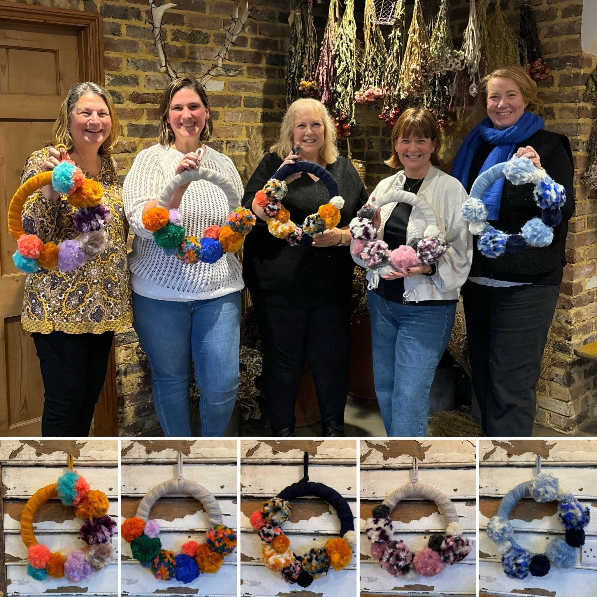 Pom Pom Wreath Workshop Pitfield Barn Nov 2024.jpg