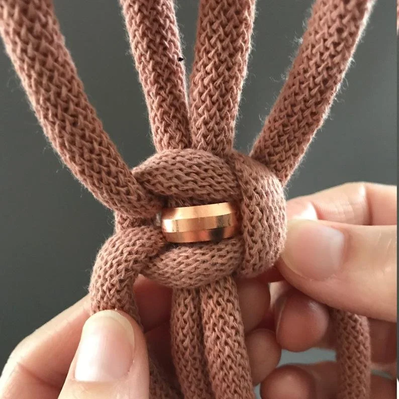 kit refill chunky cotton and copper macramé plant hanger