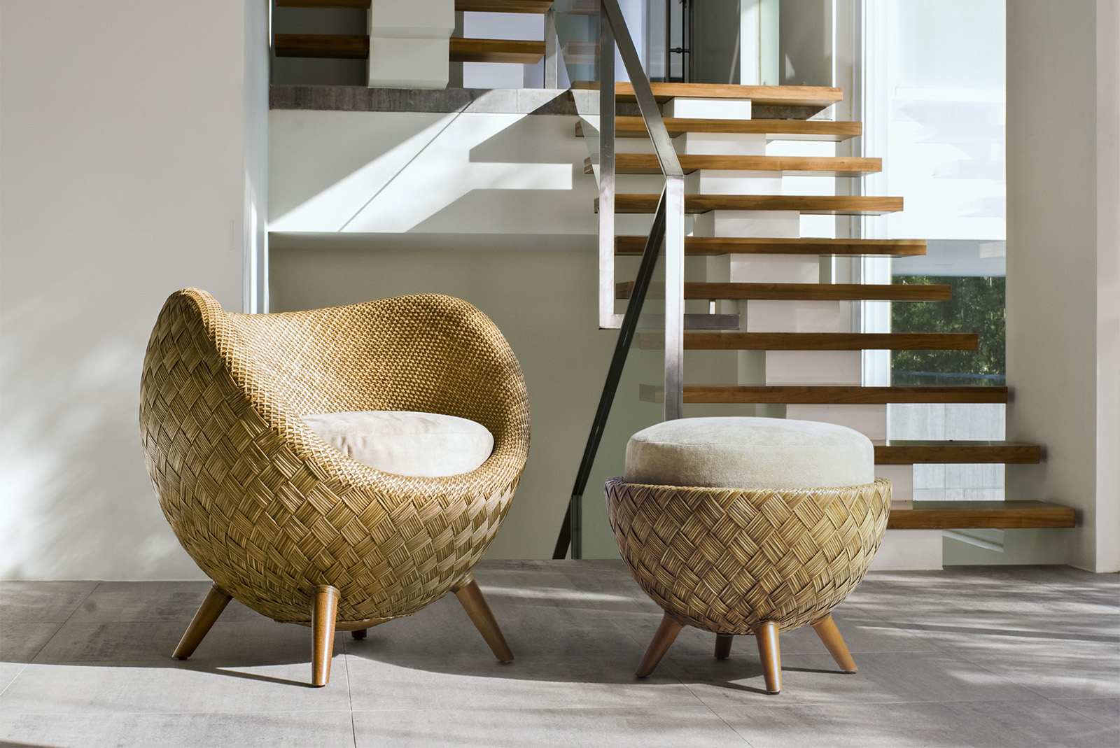  La Luna Easy Armchair and Ottoman by Kenneth Cobonpue  Photo Source: Kenneth Cobonpue 