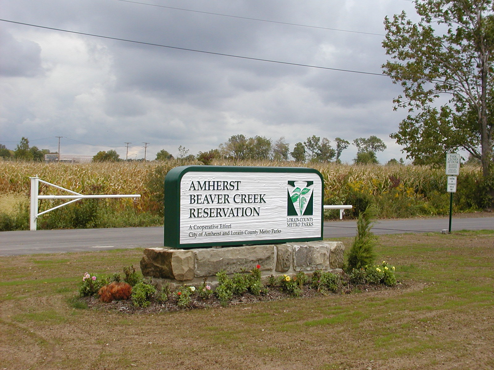Entrance to Amherst Beaver Creek Reservation