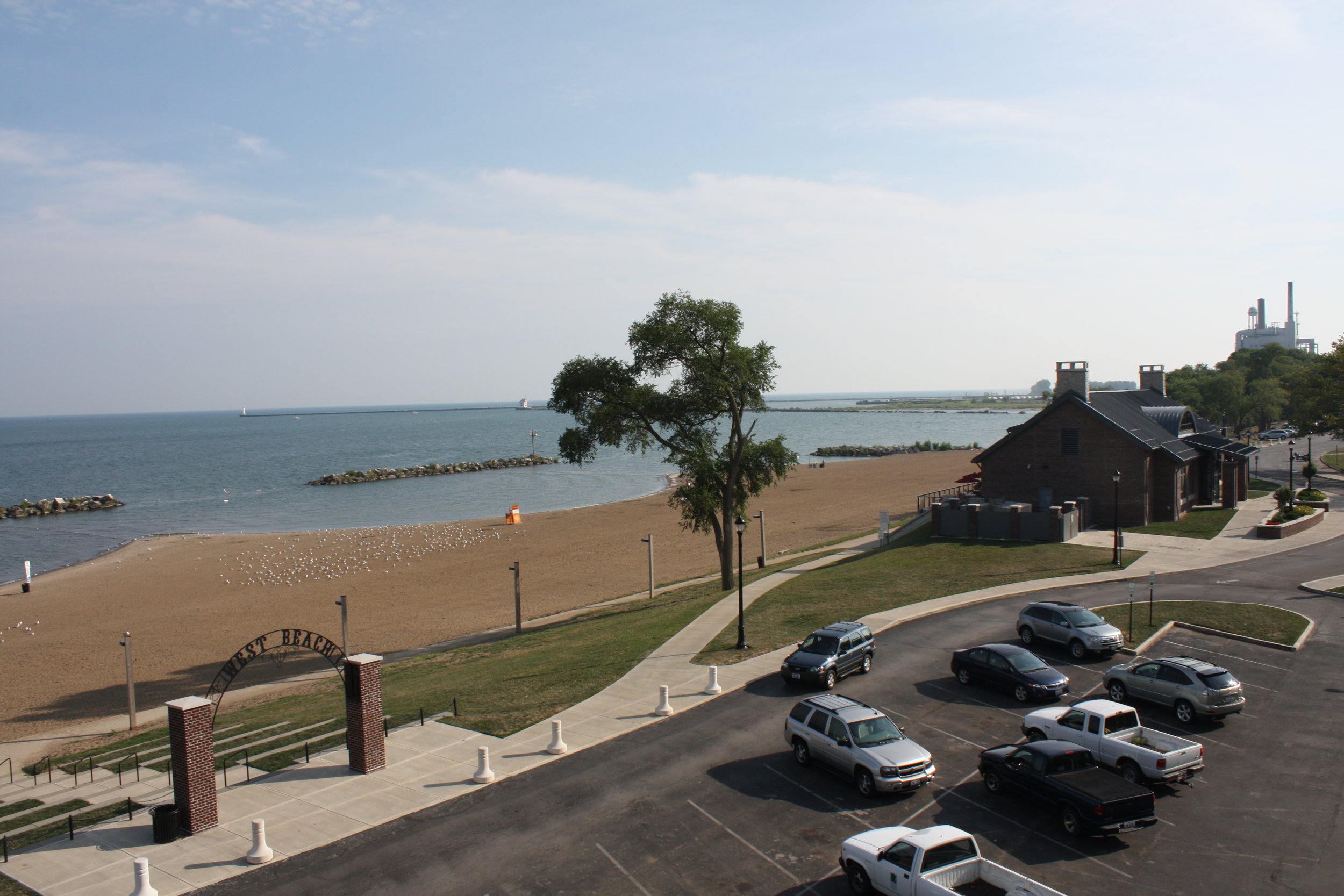 Aerial view of Lakeview beach looking northeast
