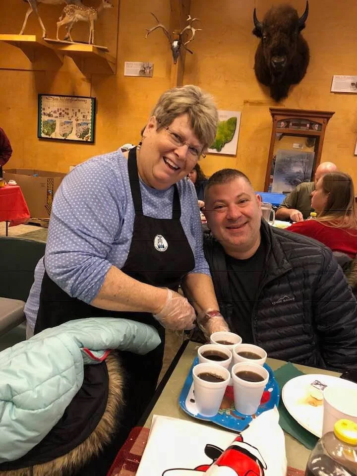 Friends volunteer at brunch event