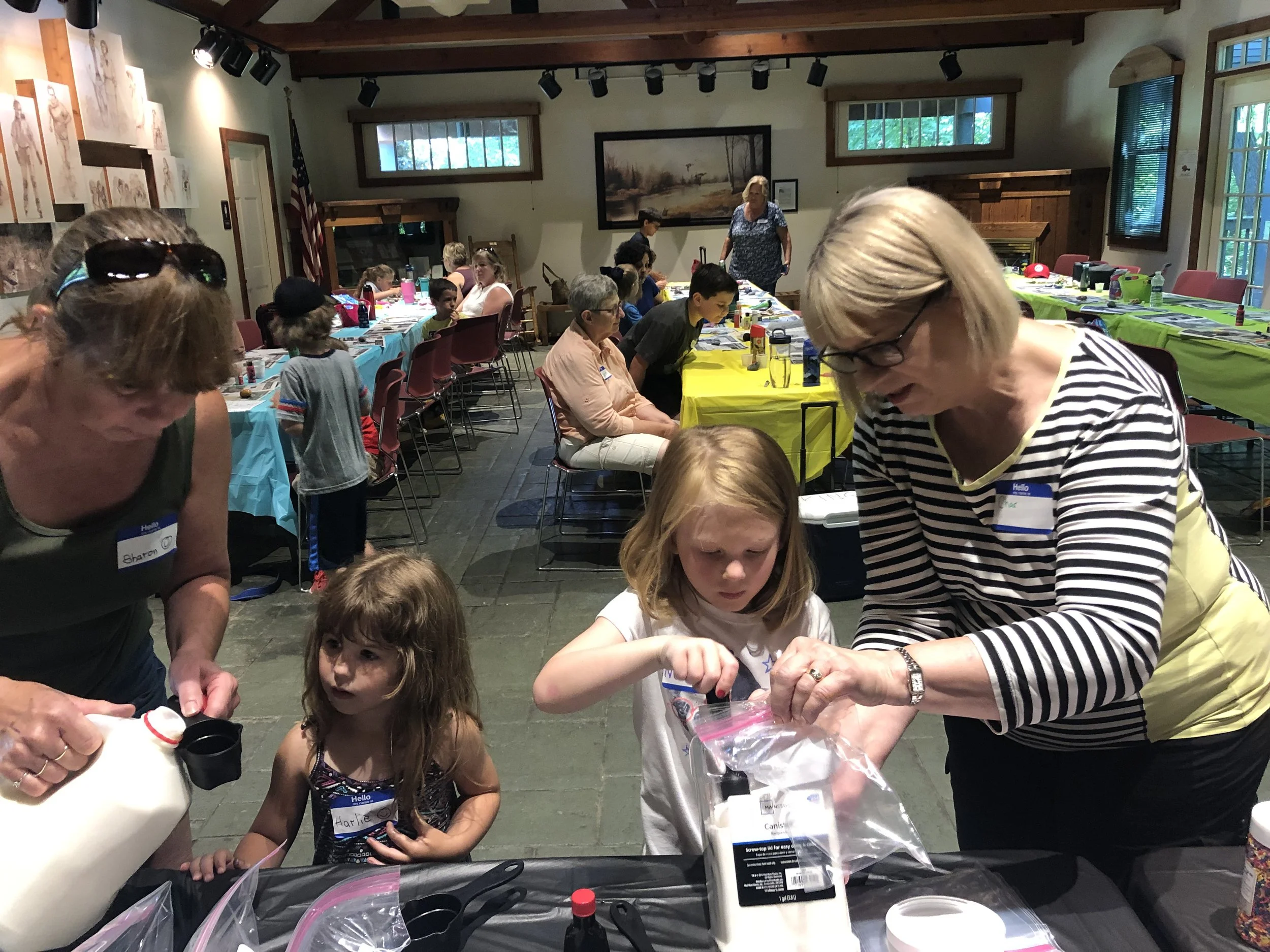 Campers with their grandparents at Grandparents Camp