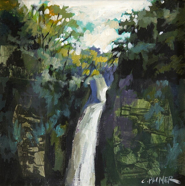 CP 03 Waterfall, Acrylic-Mixed Media on Canvas,  12x12.jpg