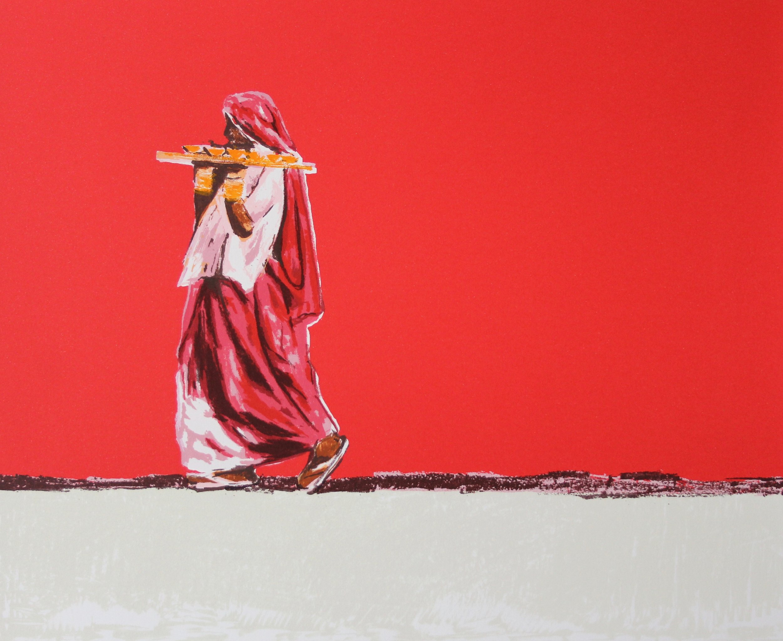 Indian Woman #Red Diya