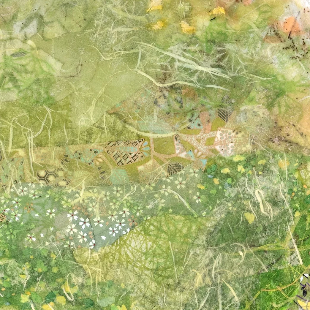 3. Detail_Mary Karavos_Meadow Mist_20%22x20%22_ (Imported Papers on Birch Panel)adjusted.jpeg