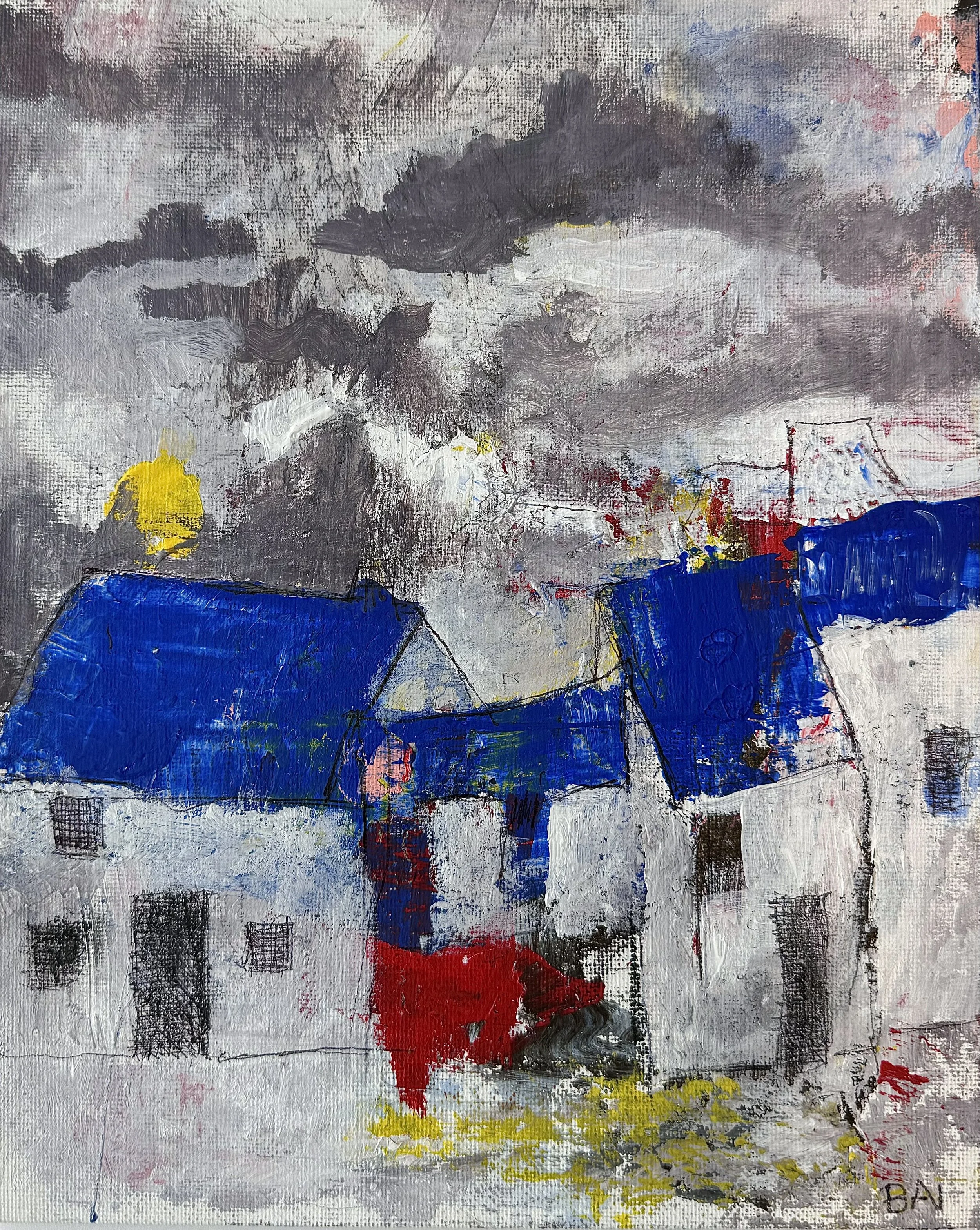 Houses with Blue Roof