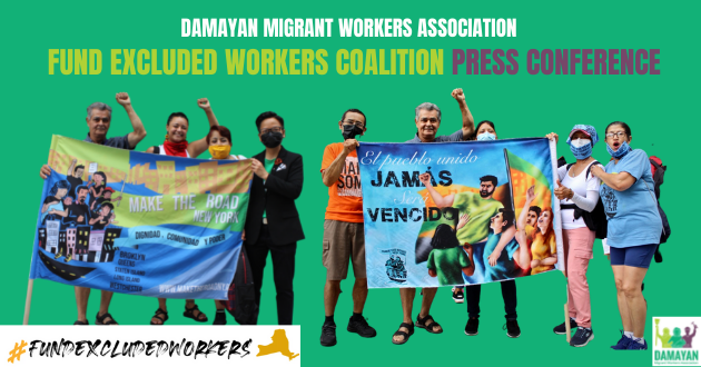 Damayan Speaks at Fund Excluded Workers Coalition Press Conference outside NYS Department of Labor