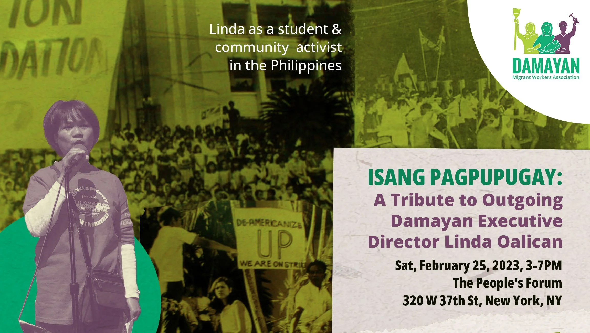Linda as a student &amp; community activist in the homeland