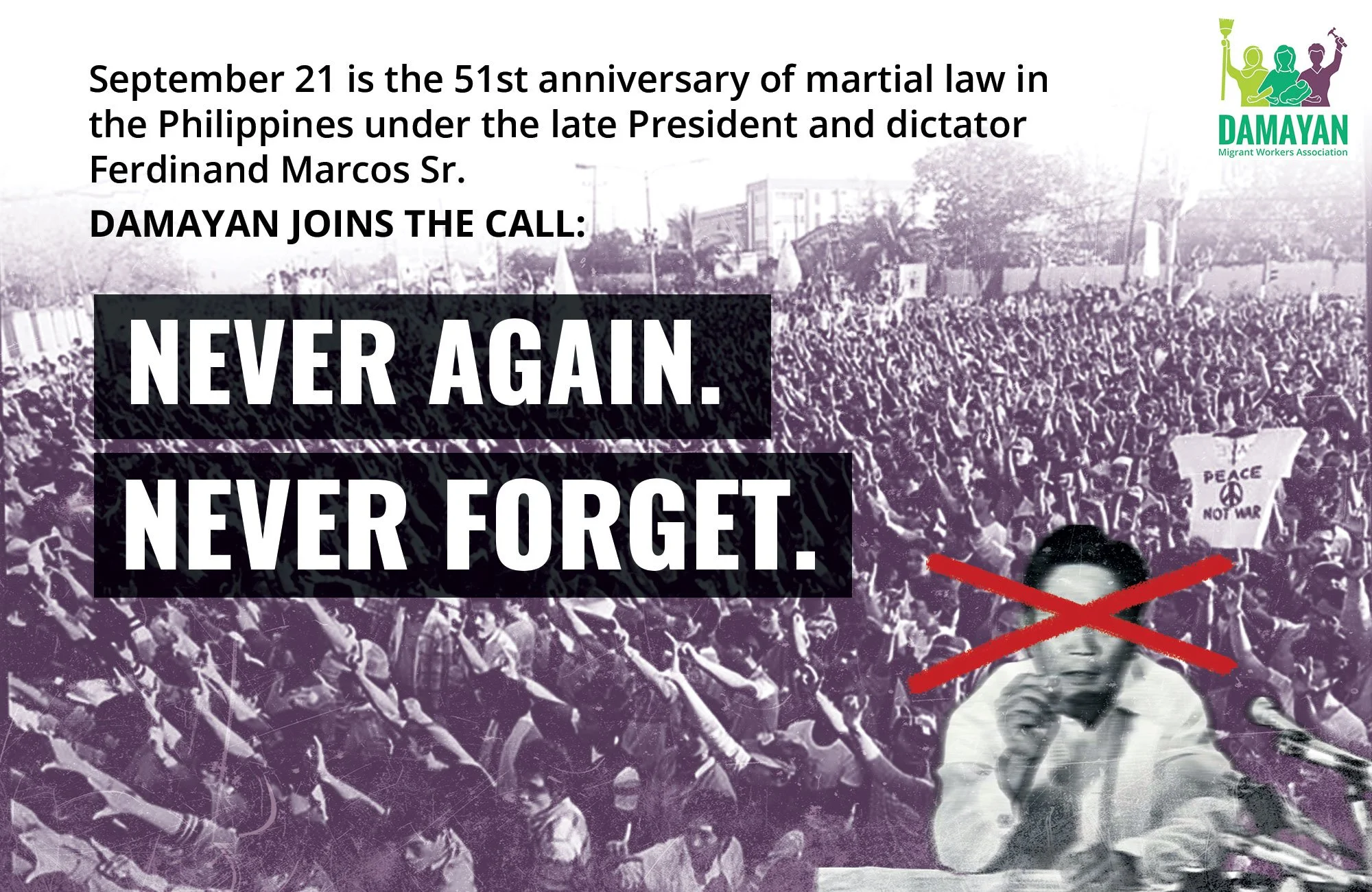 Never Again. Never Forget. 51st Anniversary of Martial Law