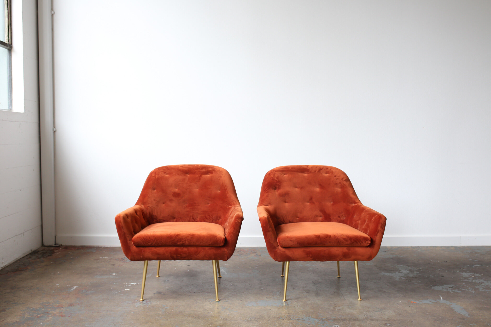 Rust Velvet Chairs