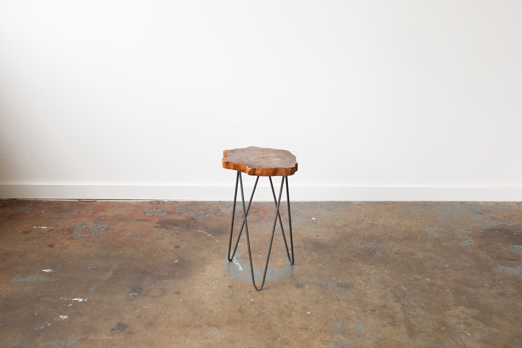 Side Table with Wood Top and Black Legs