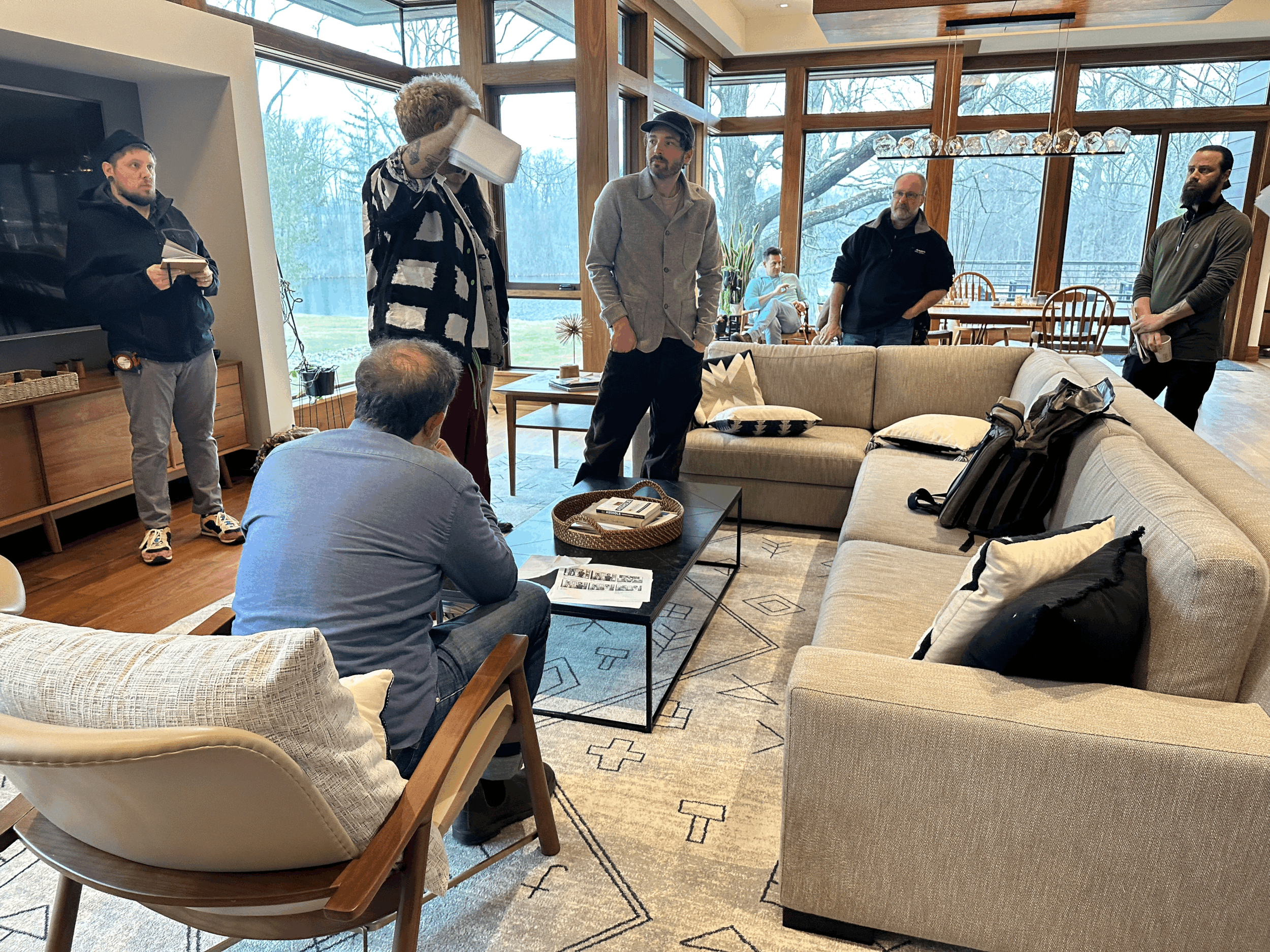 Behind the scenes on set styling furniture 
