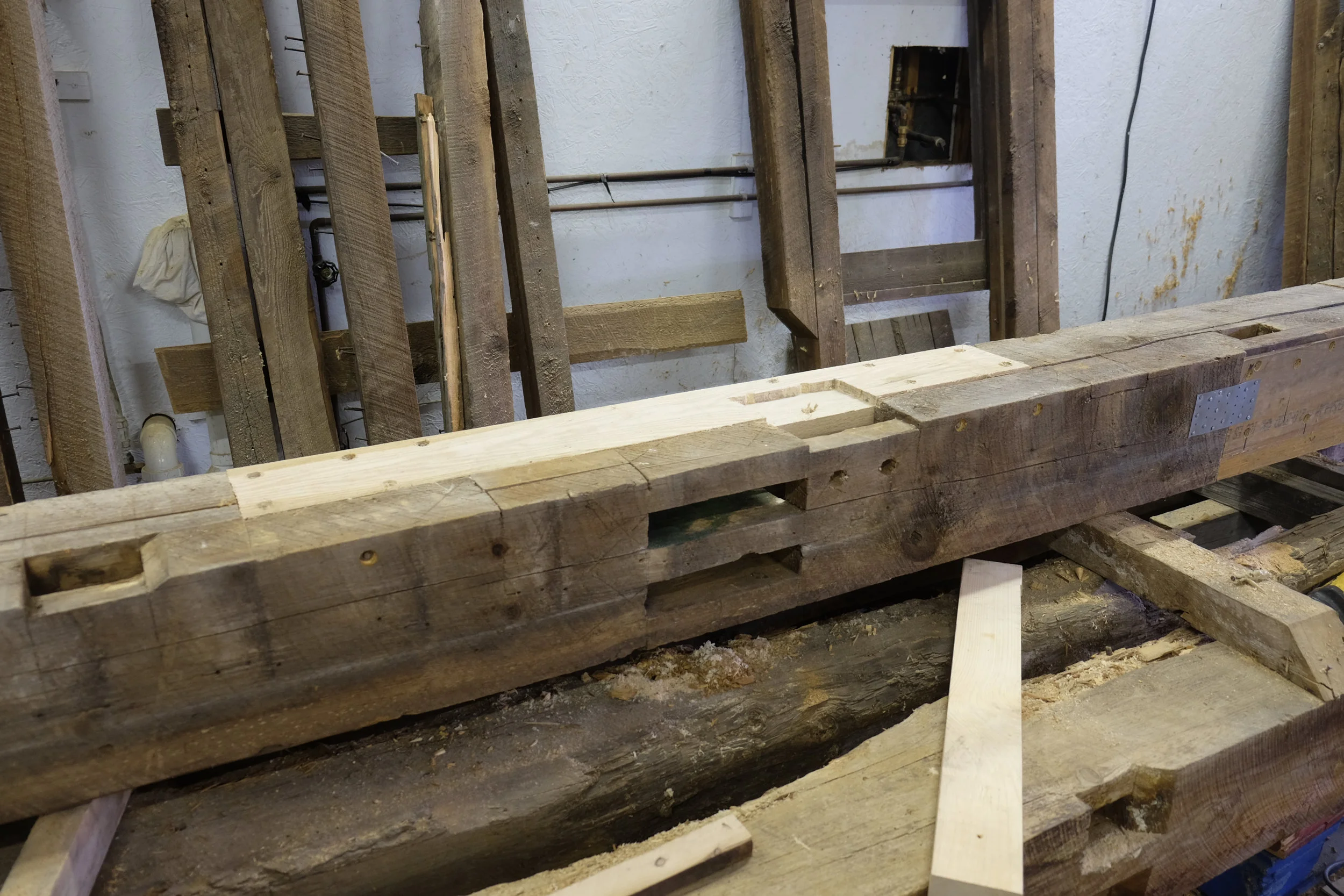 Repaired beam.