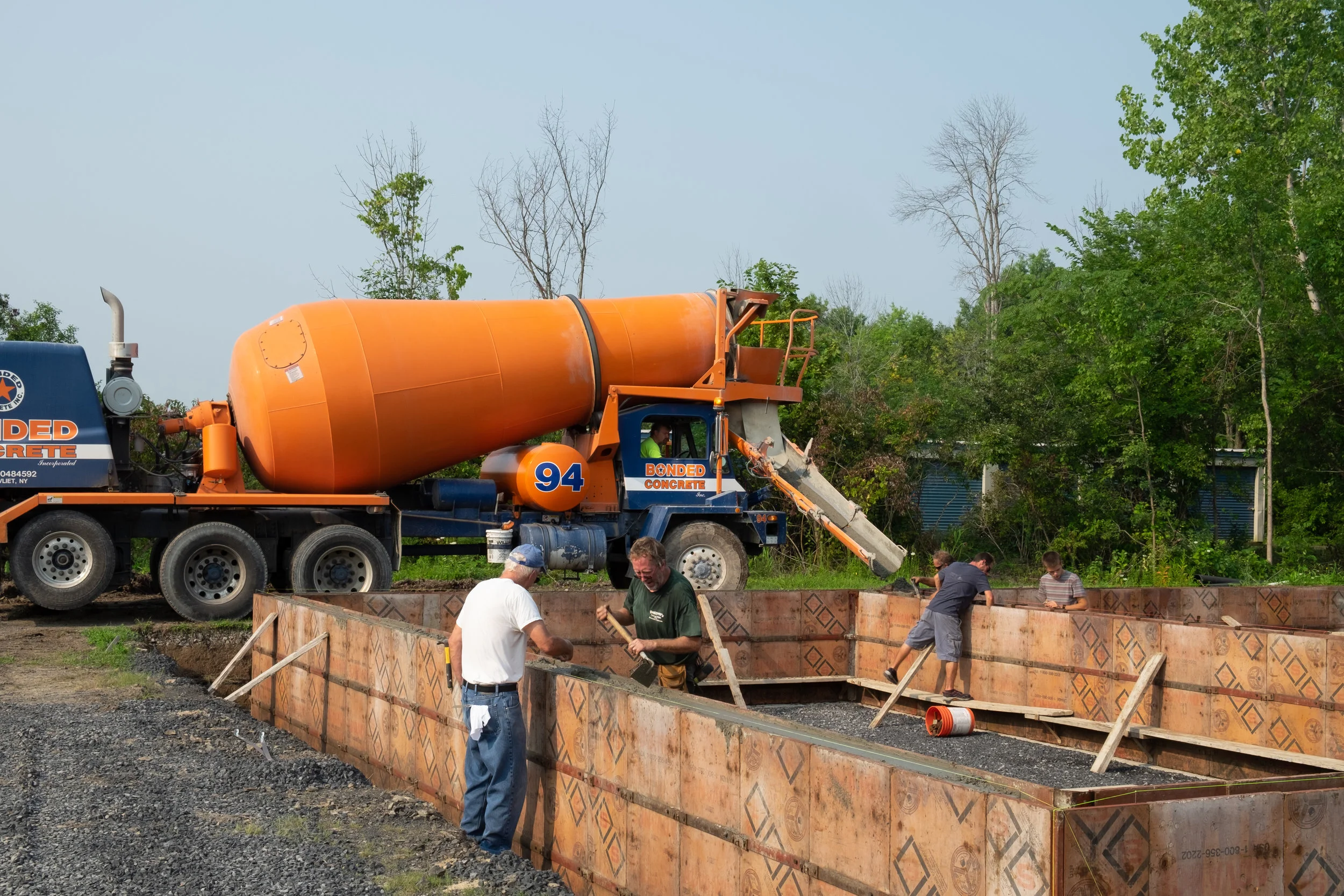 Pouring the foundation.