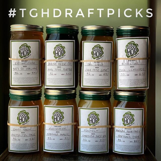 We injected some brand new awesomeness into our draft list for our anniversary! Started looking for a #TGHDraftPick and realized we couldn&rsquo;t possibly choose just one. So we chose them all!! Top: @russianriverbrewingofficial She&rsquo;s So Itali