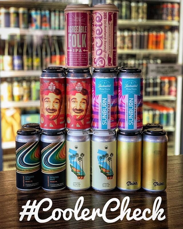 Happy Thursday! Feelin&rsquo; a little thirsty?? We got you. Here&rsquo;s a #CoolerCheck with some super delicious freshness for your face! Top: @societebrewing Agreeable Folk IPA. Middle: @morganterritorybrewing Dad Jokes IPA and @jackrabbitbrewingc