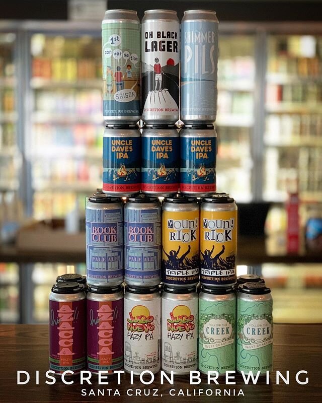 Fresh @discretionbrewing just dropped in to #yourlocal #TheGoodHop yesterday! #GetSome, y&rsquo;all. Available now: 1st Conversation Saison, Oh Black Lager, Shimmer Pils, Uncle Dave&rsquo;s IPA, Book Club Pale, Young Rick Triple IPA, Hi Azacca!! Hazy