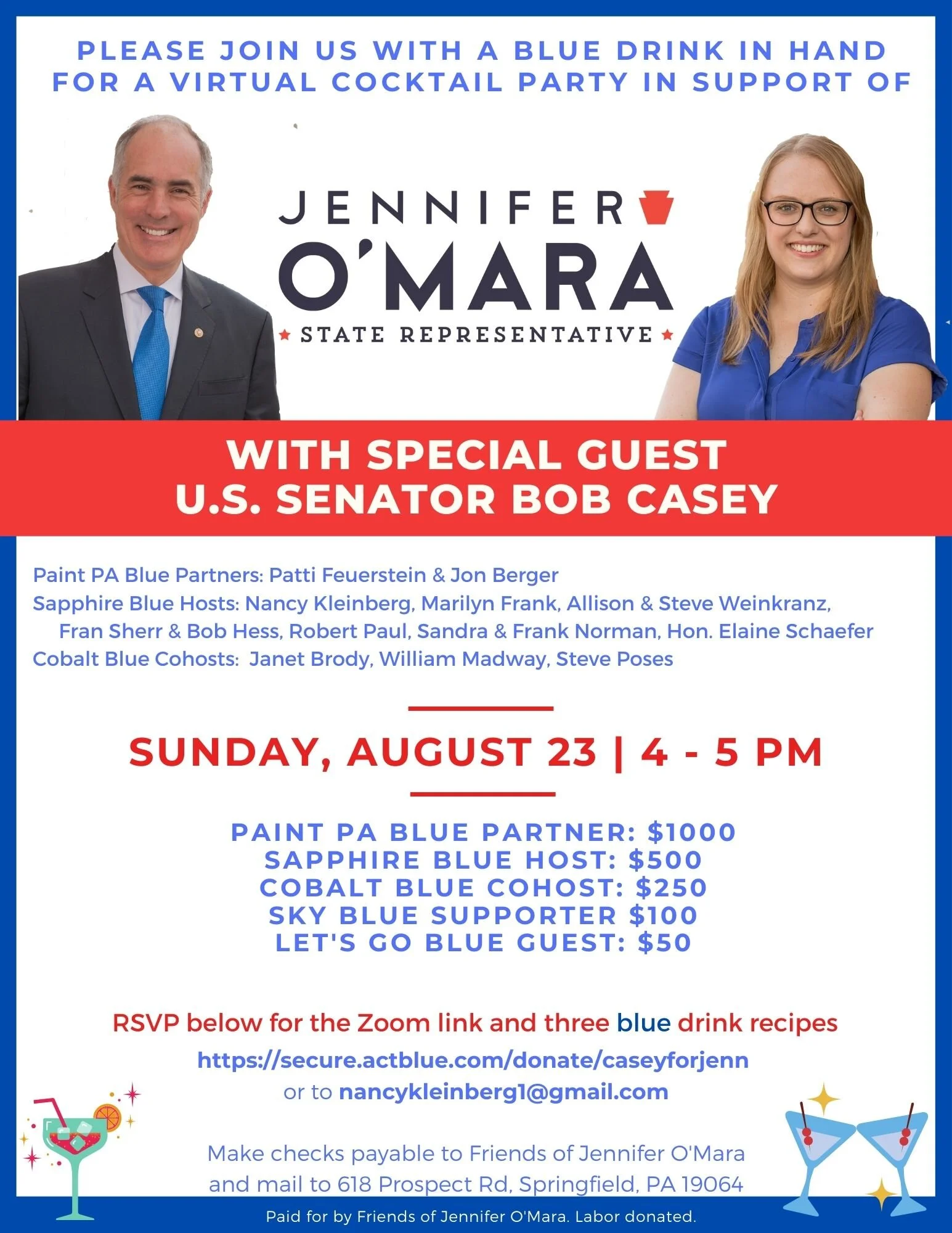 Virtual Cocktail Party with SPECIAL GUEST U.S. Senator Bob Casey