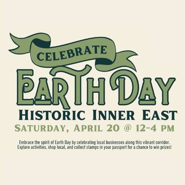Celebrate Earth Day from 12-4 in the Historic Inner East Neighborhood! 🌎 ⁠
⁠
Embrace the spirit of Earth Day by celebrating local businesses and exploring eco-friendly initiatives in our community. Discover a variety of activities, shop local goods,