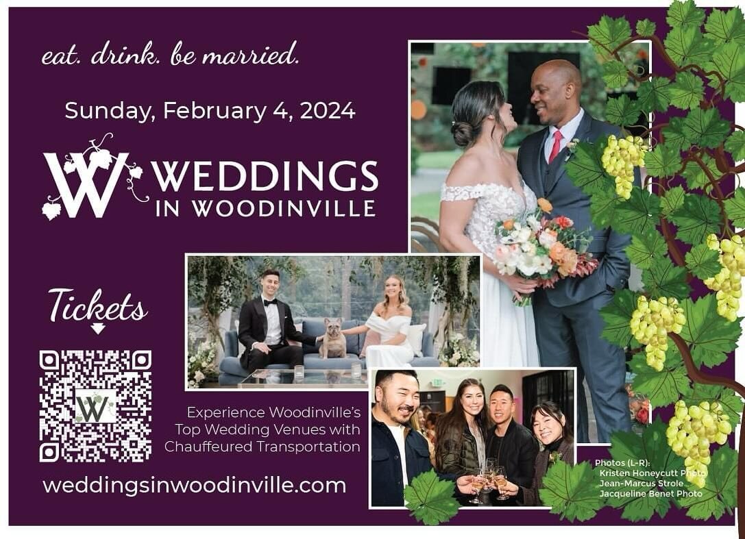 Attention all couples ready to say &ldquo;I do&rdquo;! Prepare to transform your wedding dreams into a splendid reality at the 2024 Weddings in Woodinville chauffeured wedding + wine tour. This extraordinary event features 6 of Woodinville Wine Count