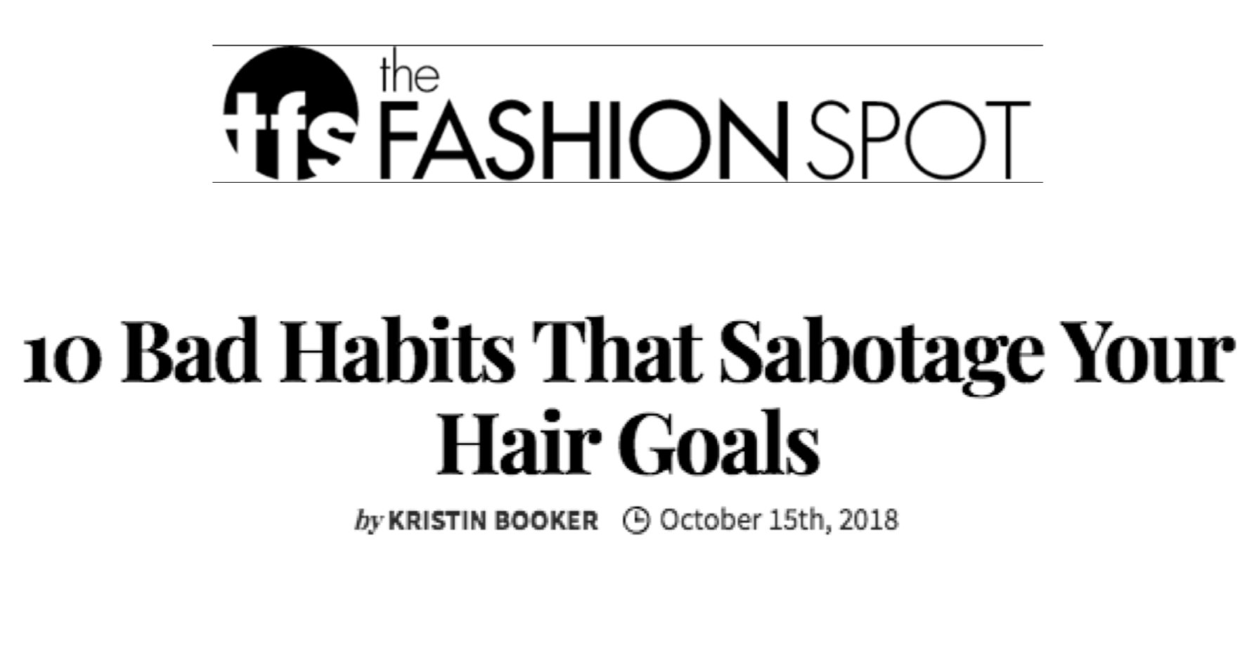 TOTALBEAUTY.COM Stacey Guerra is featured in this article discussing bad habits that sabotage your hair!