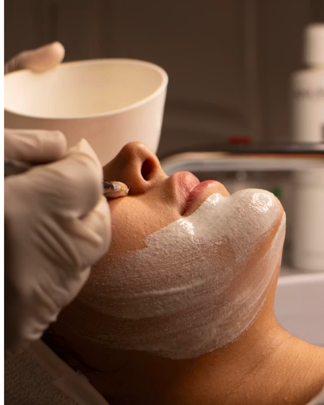 Esthetician performing a relaxing anti-aging facial treatment at Kim Michele Skin Care in Las Cruces, New Mexico