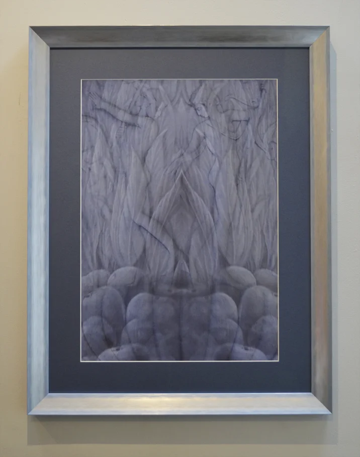 BLUESTONE NUDES IN FLAMES - FRAMED in situ.jpg